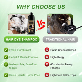 WEILNELL Black Hair Dye Shampoo with gloves and bowl