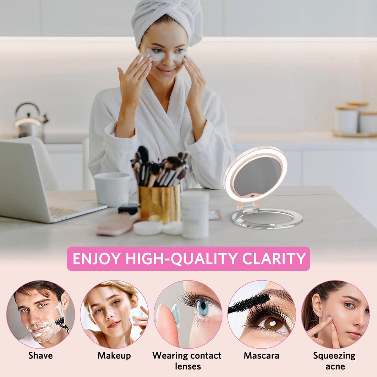 WEILY 10X/1X Magnifying Makeup Mirror on a vanity