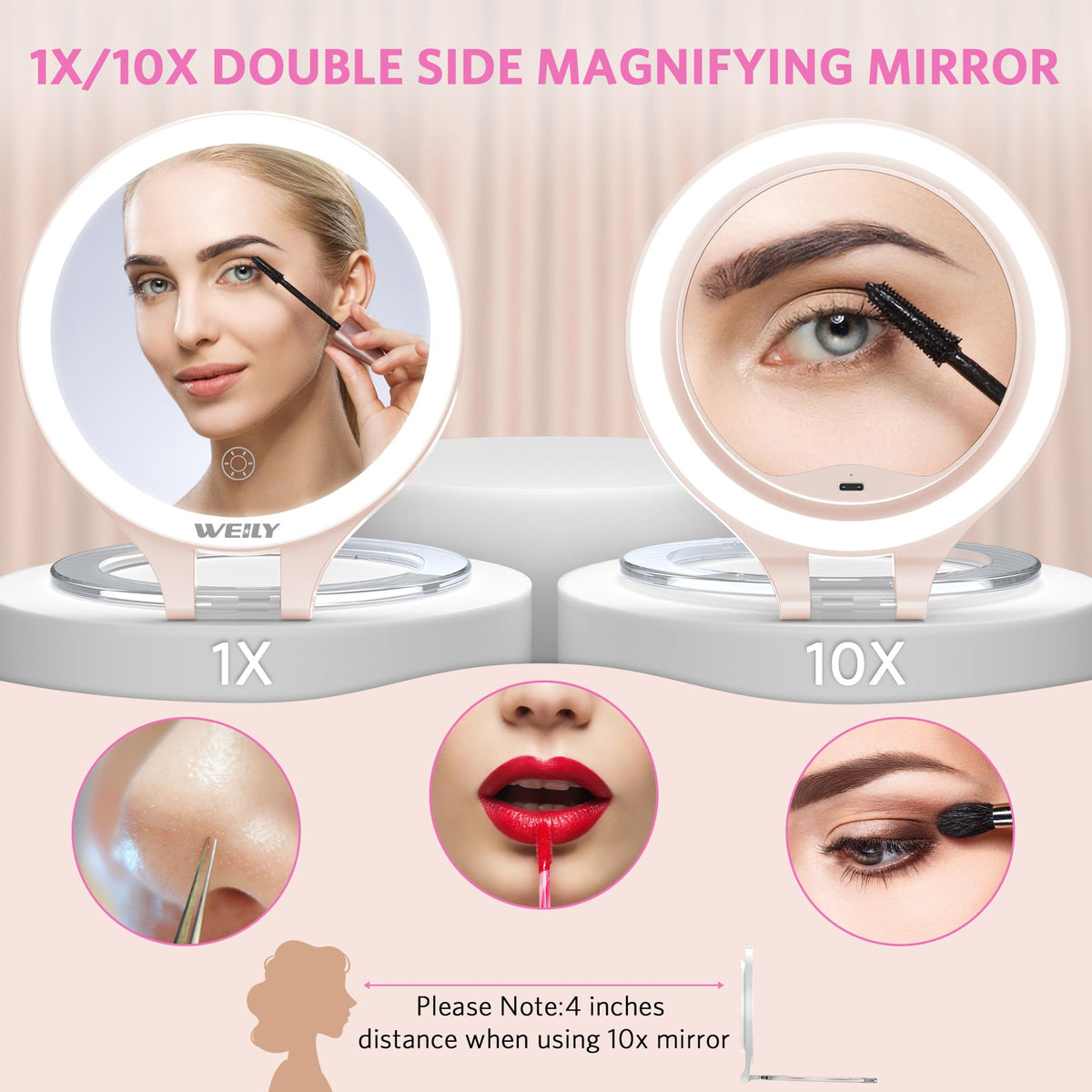 WEILY Makeup Mirror adjustable angle demonstration