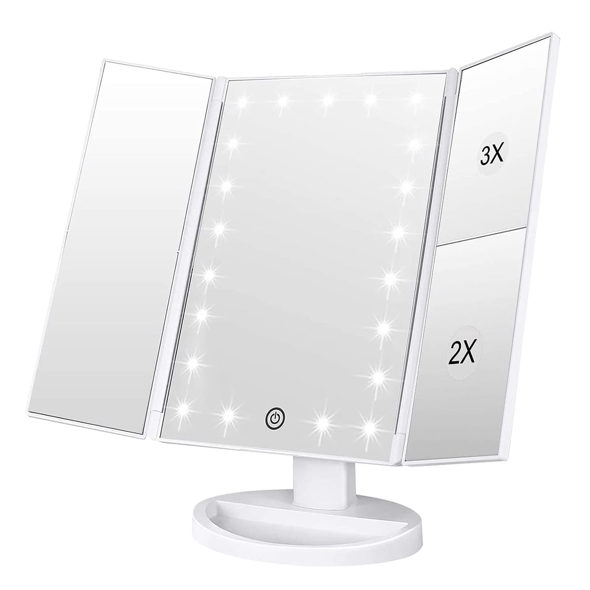 WEILY Makeup Mirror front view with 21 LED lights