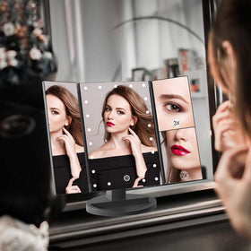 WEILY Makeup Mirror showing 2X and 3X magnification panels