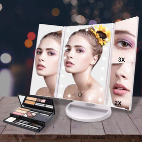 WEILY Makeup Mirror side view showing tri-fold design