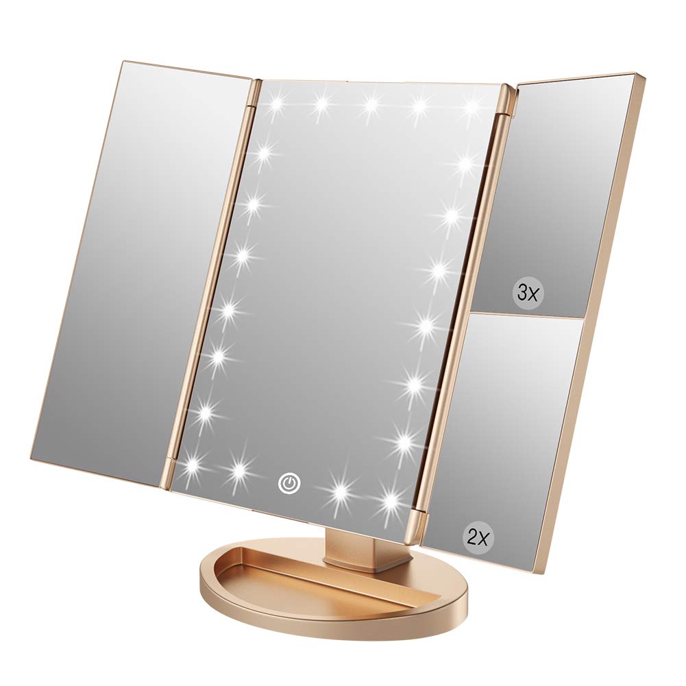 WEILY Makeup Mirror with 21 LED lights front view