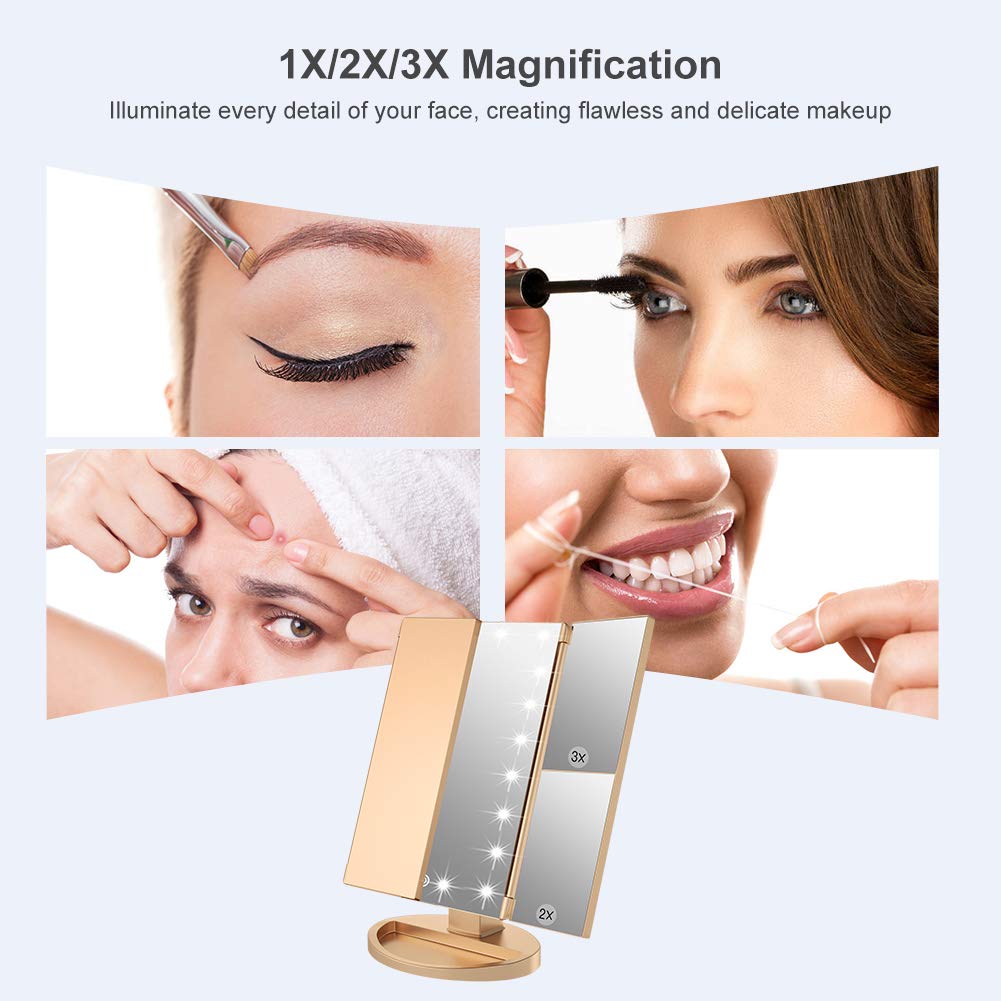 WEILY Makeup Mirror with touch sensor for LED lights