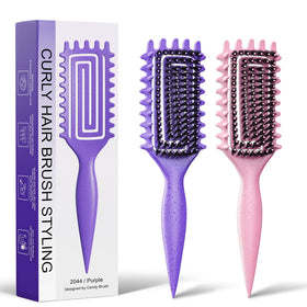 Weldilgit Curl Brush 2-Pack in pink and purple front view