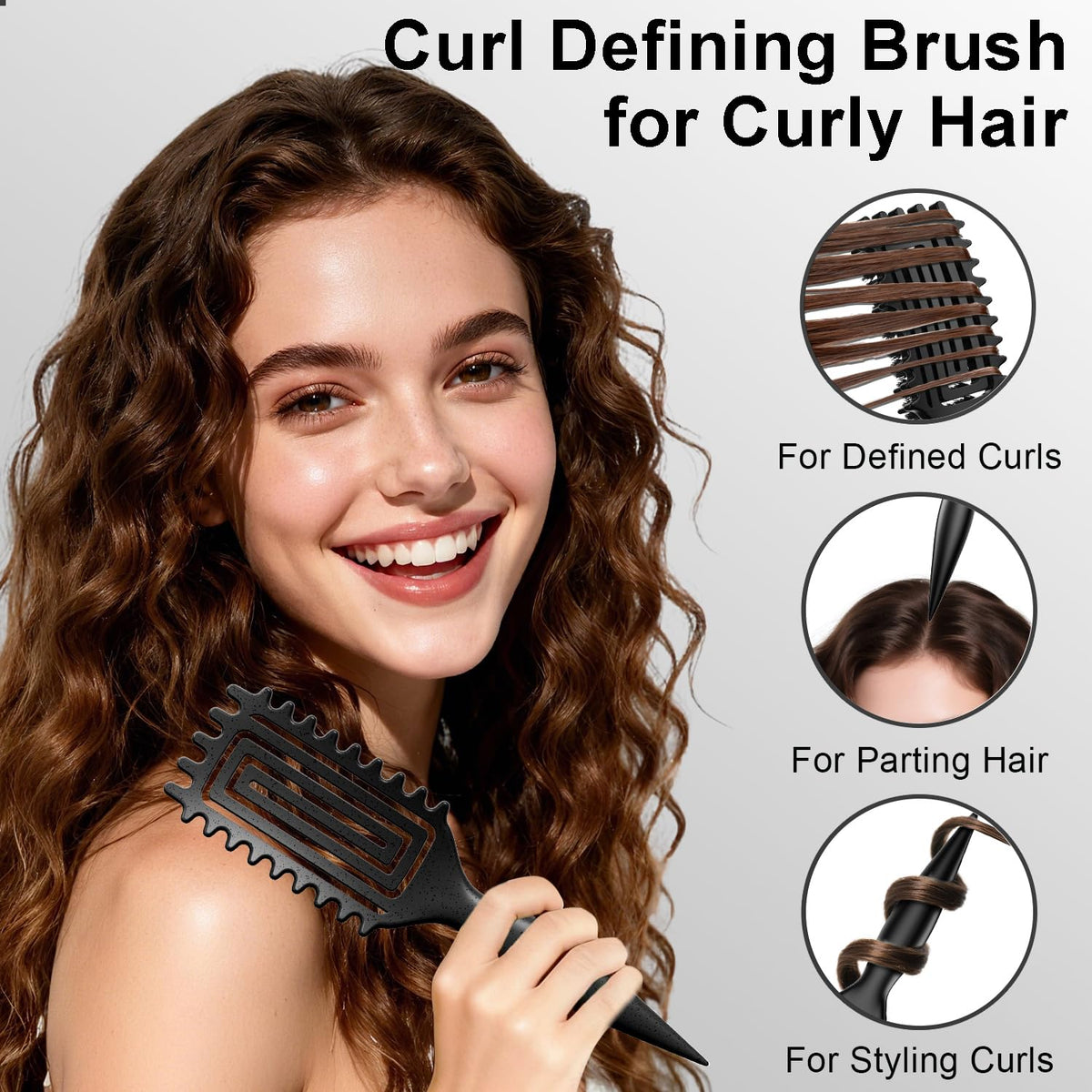Weldilgit Curl Brush with ergonomic handle design