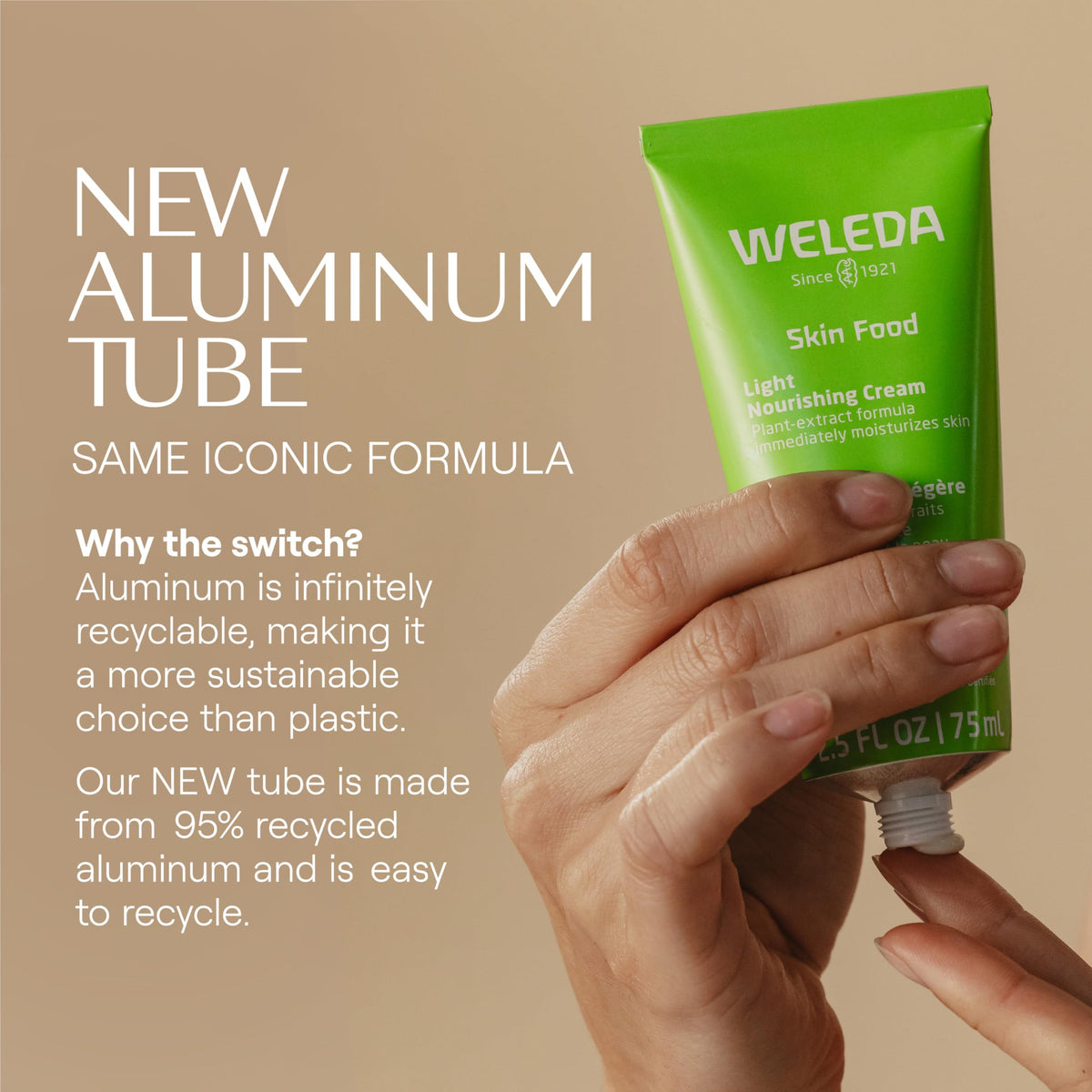 Weleda Skin Food Light Nourishing Body Cream applied on skin