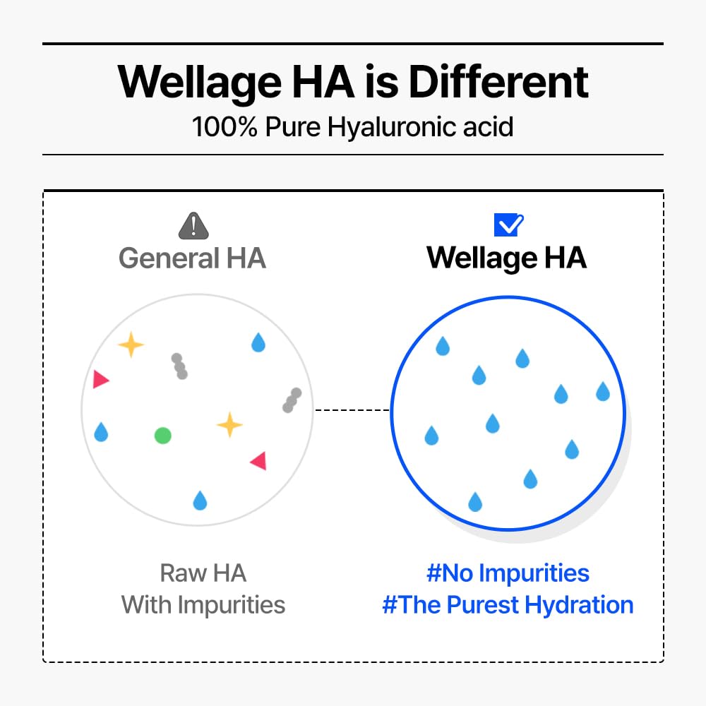WELLAGE Real Hyaluronic Blue Ampoule 100 with skincare products