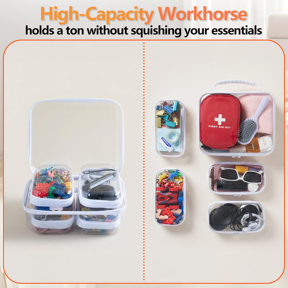 WELPIRT 5PCS Travel Essentials set with various travel items