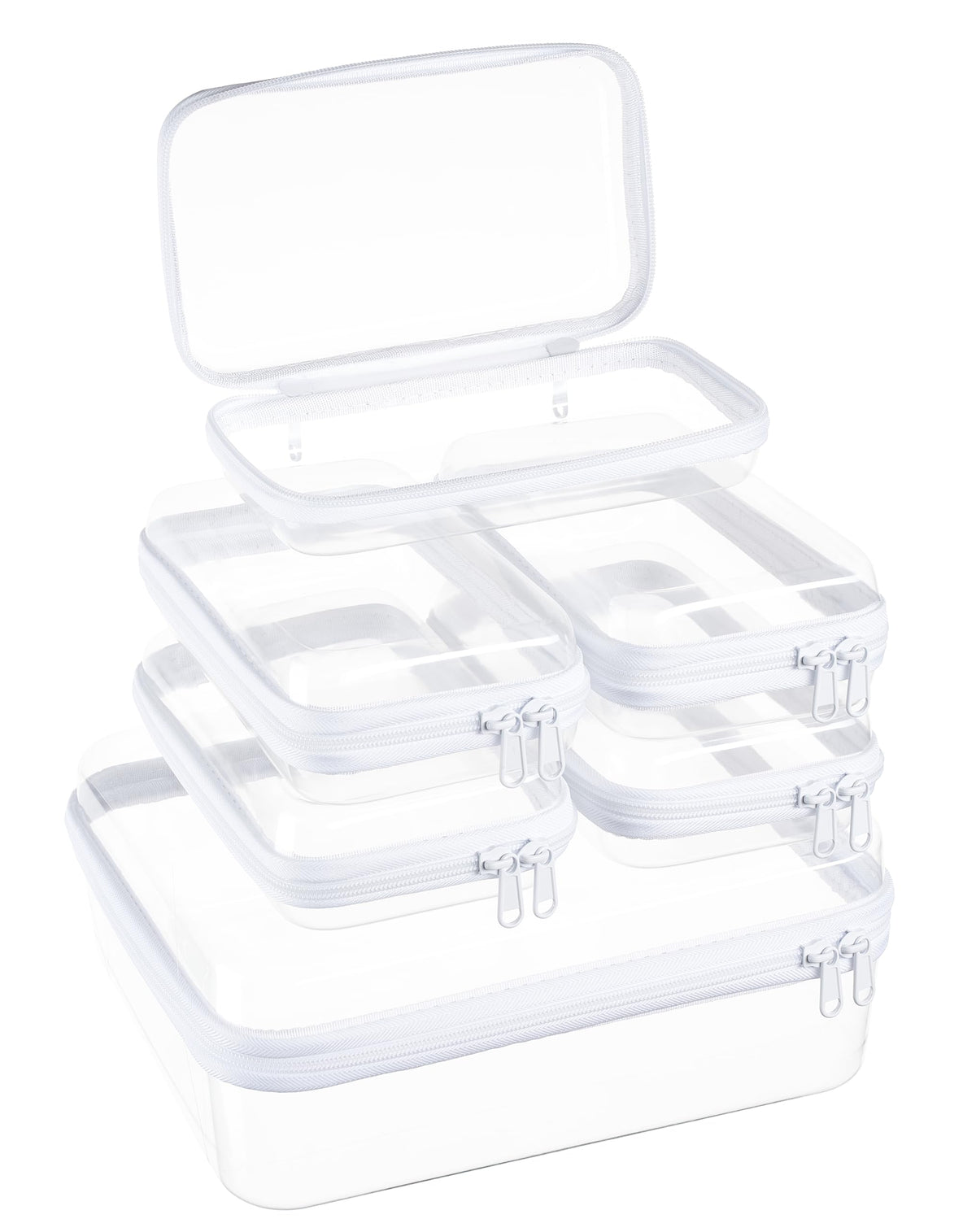 WELPIRT 6 pcs zipper pouches hard shell set front view