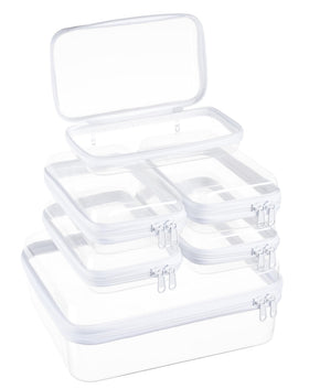WELPIRT 6 pcs zipper pouches hard shell set front view