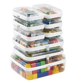 WELPIRT 9 pcs Zipper Pouches Nesting Set with clear hard shell design