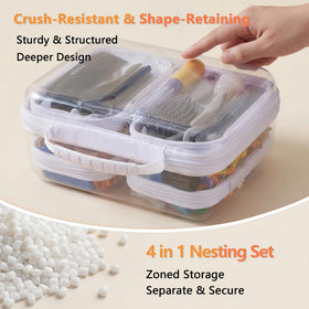 WELPIRT clear storage bins organized on a shelf