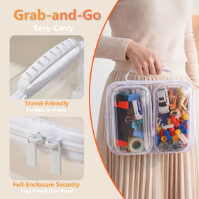 WELPIRT clear zipper case with grab-and-go handle