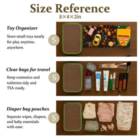 WELPIRT clear zipper pouch showing contents for easy visibility