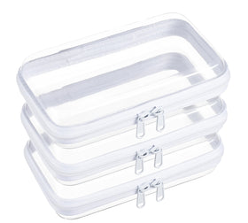 WELPIRT Clear Zipper Pouches 3-Pack front view