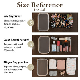 WELPIRT Clear Zipper Pouches Set in a travel bag