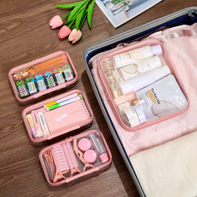 WELPIRT Clear Zipper Pouches Set in a travel bag