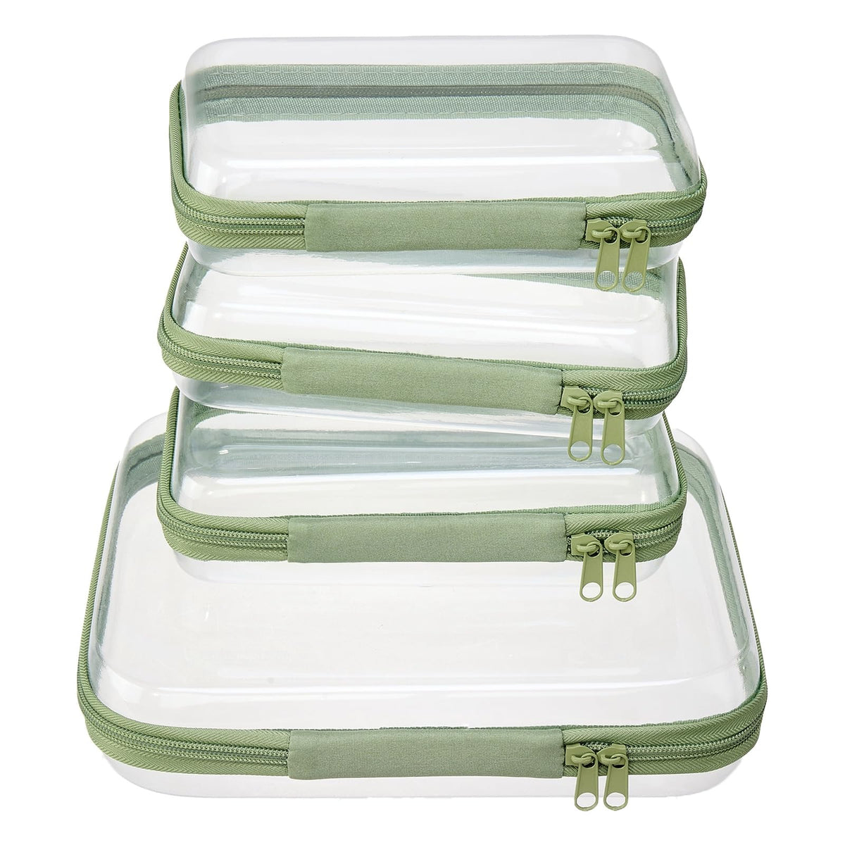 WELPIRT Clear Zipper Pouches set including medium and small pouches