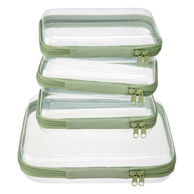 WELPIRT Clear Zipper Pouches set including medium and small pouches