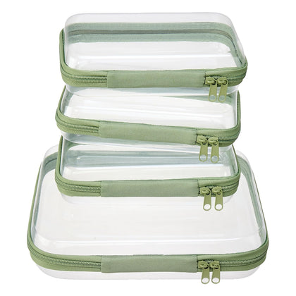 WELPIRT Clear Zipper Pouches set including medium and small pouches