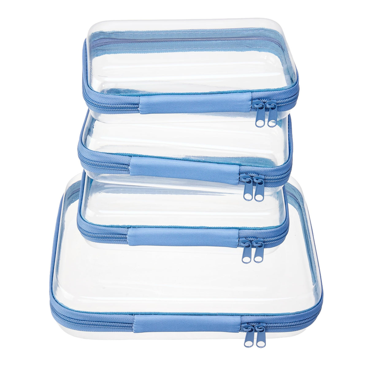 WELPIRT Clear Zipper Pouches Set medium case front view