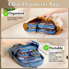 WELPIRT Clear Zipper Pouches Set small pouches stacked