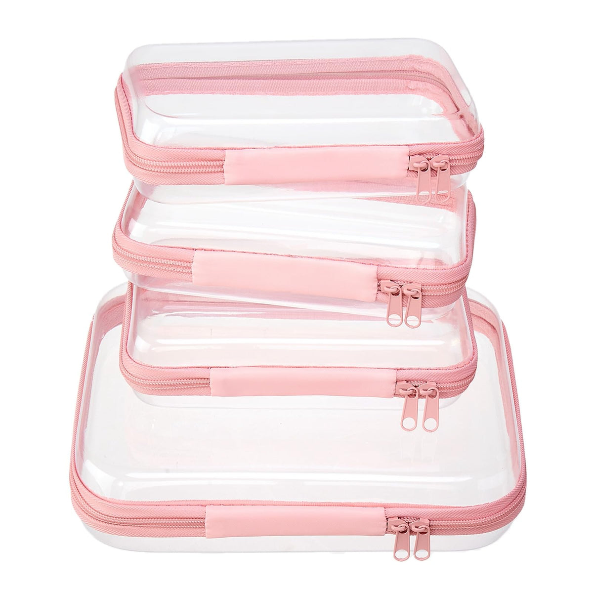 WELPIRT Clear Zipper Pouches Set with medium and small cases