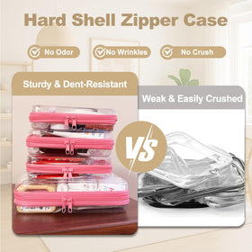 WELPIRT Clear Zipper Pouches small cases stacked