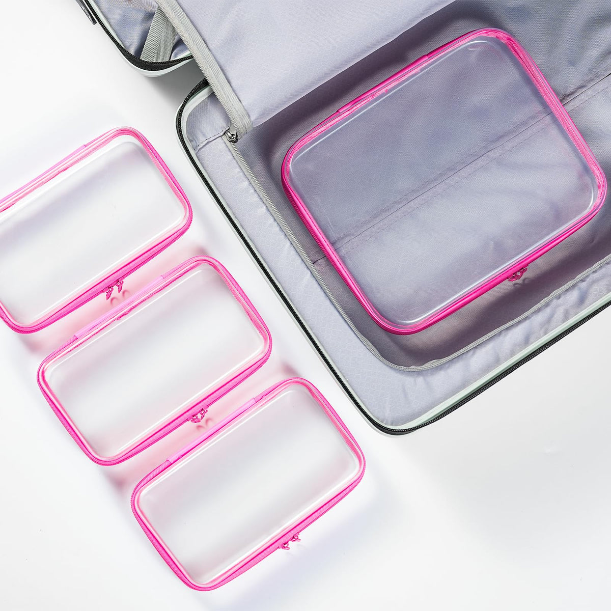 WELPIRT Clear Zipper Pouches waterproof material close-up