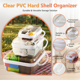 WELPIRT large clear toiletry case with handle