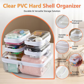 WELPIRT large clear zipper case with toiletries inside