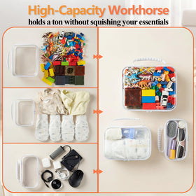 WELPIRT medium clear toiletry case stacked