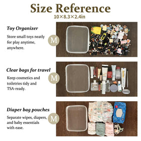 WELPIRT medium zipper case opened with toiletries inside