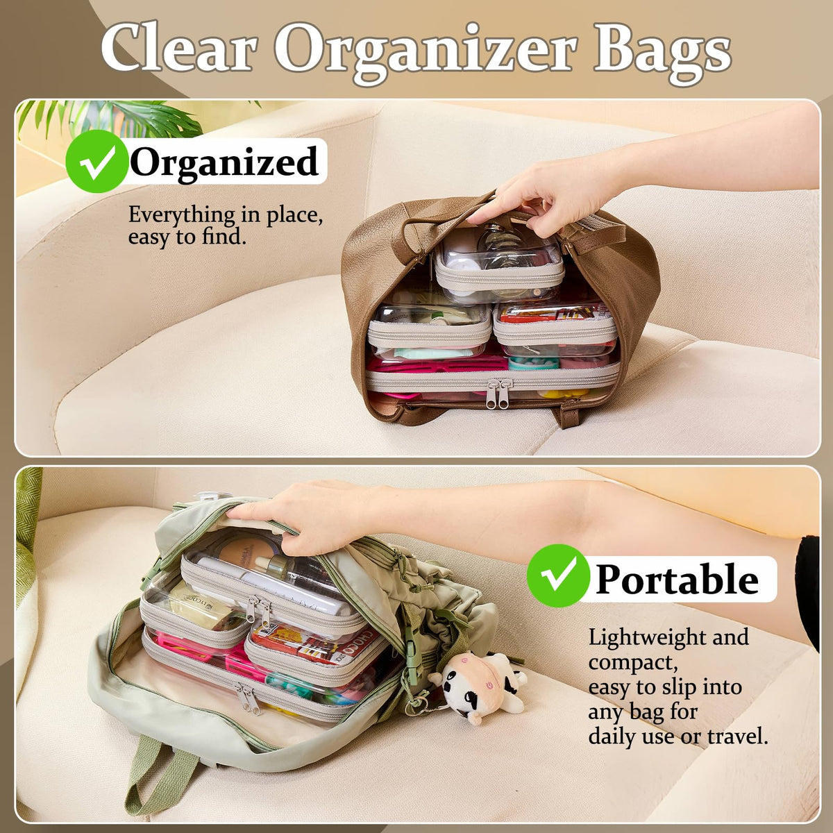 WELPIRT medium zipper case with dimensions 10 x 8.3 x 2.4 inches