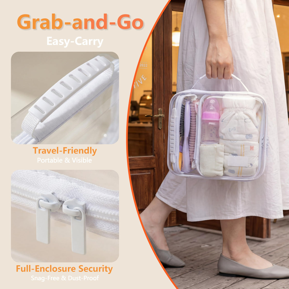 WELPIRT small clear toiletry case with cosmetics