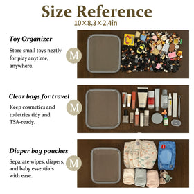 WELPIRT zipper pouch open showing organized toiletries