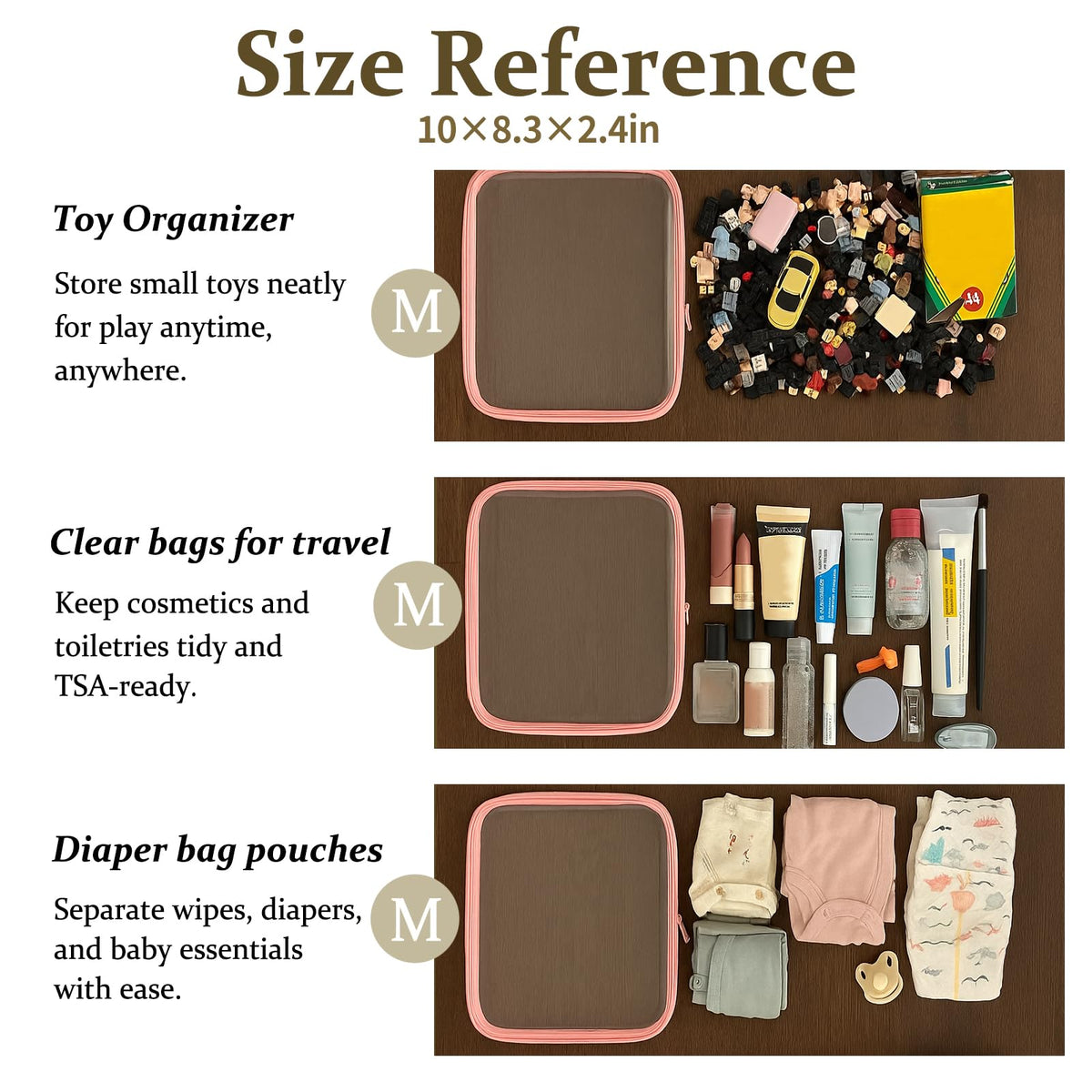 WELPIRT zipper pouch open with toiletries inside