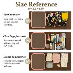 WELPIRT zipper pouch open with toiletries inside