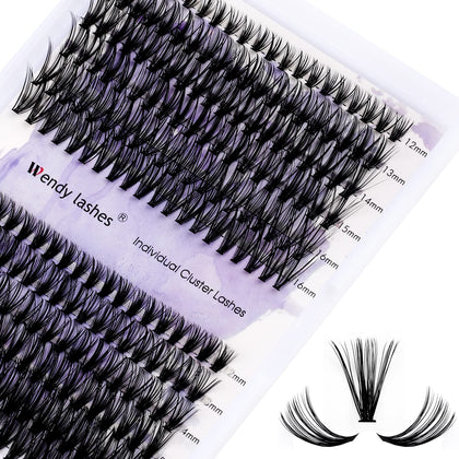WENDY LASHES Cluster Eyelash Extensions tray with 240 pieces