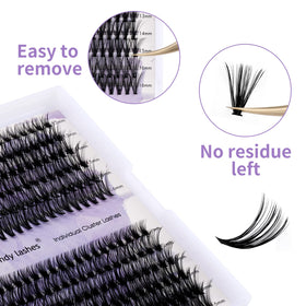 WENDY LASHES eyelash clusters displayed in tray
