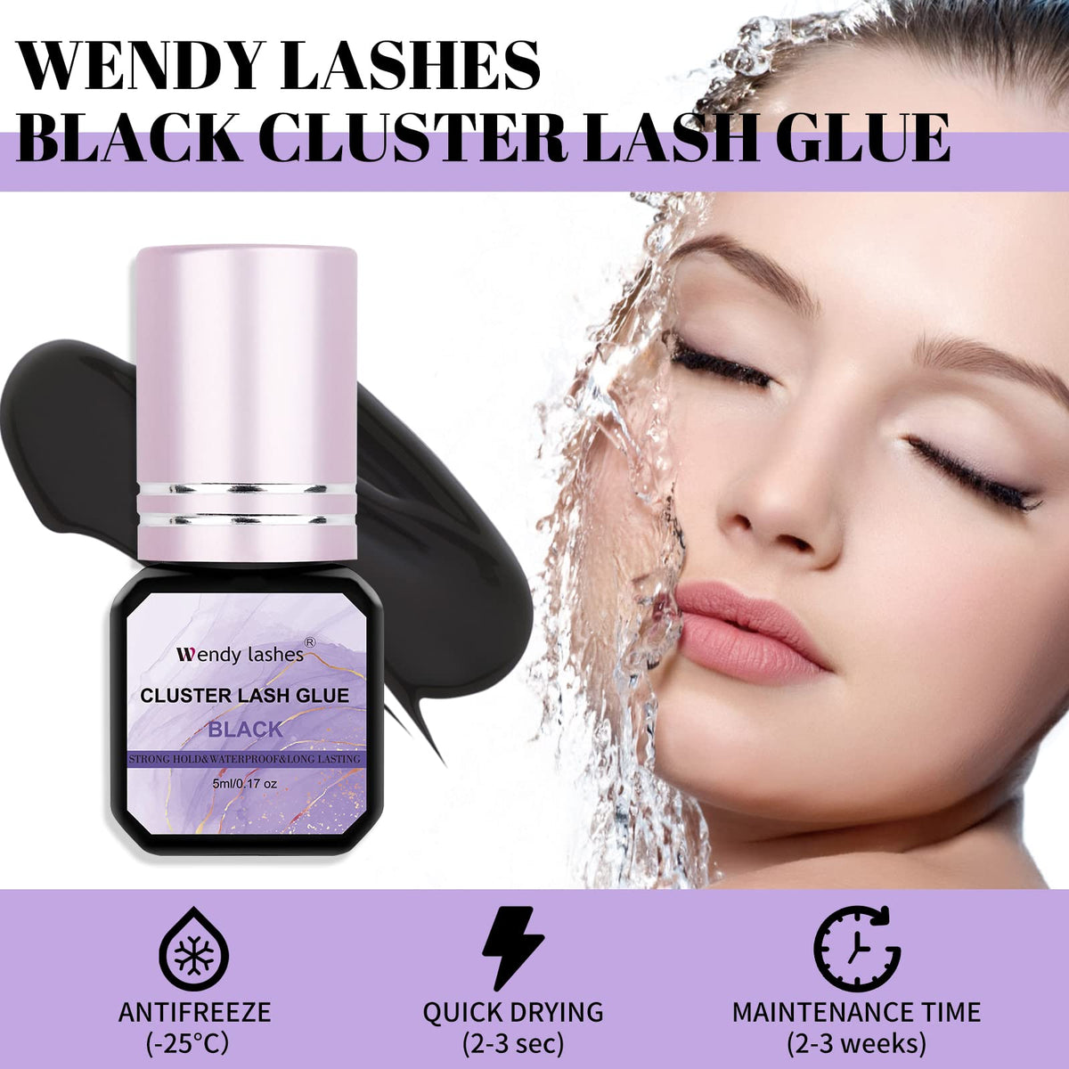 WENDY LASHES Lash Cluster Glue 9g applicator tip