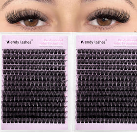 WENDY LASHES Lash Clusters C3 front view with multiple lash lengths