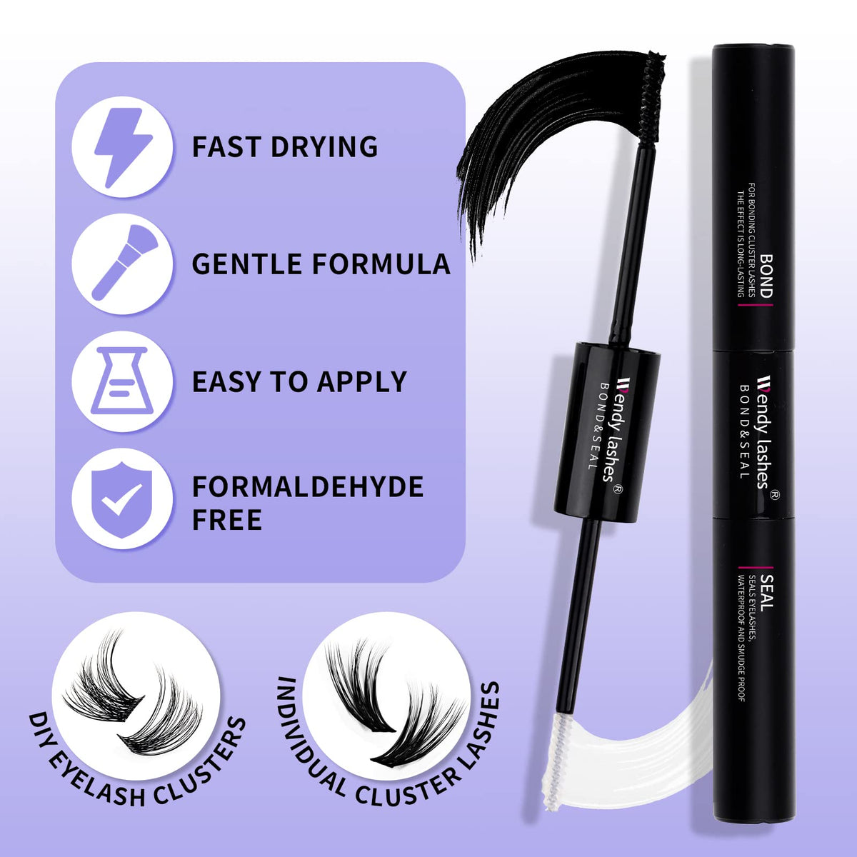 WENDY LASHES lash glue and sealant side view