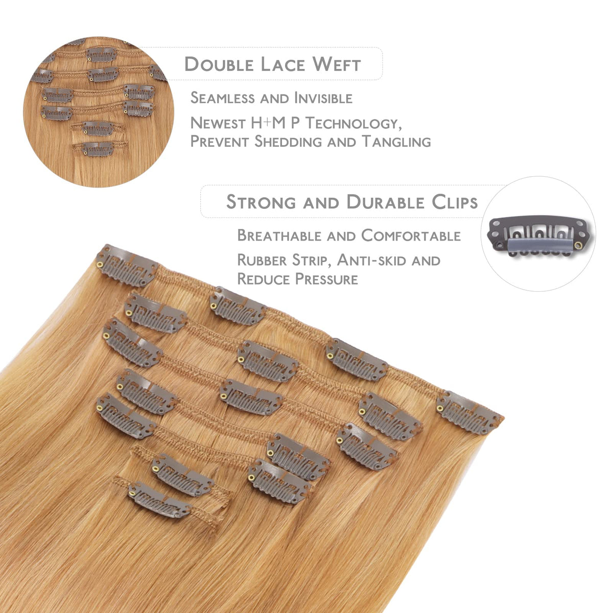 Wennalife 18 Inch Clip In Hair Extensions in packaging