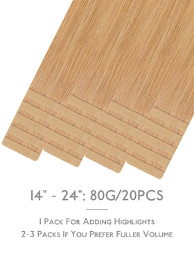Wennalife 18 inch Tape in Hair Extensions displayed on a flat surface