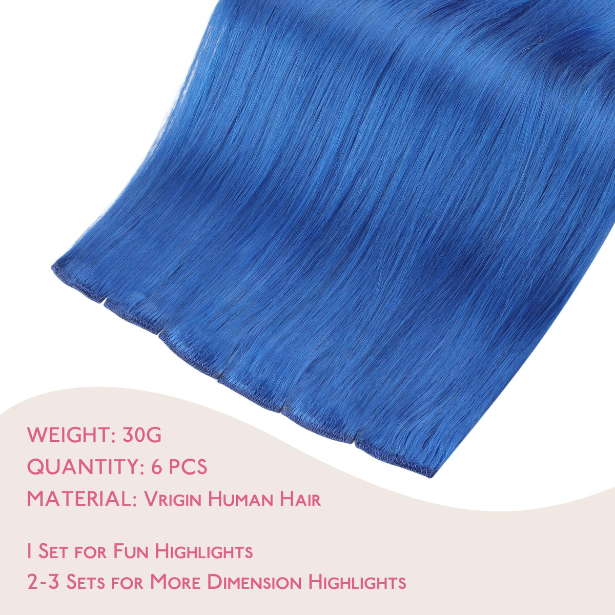 Wennalife Blue Clip-in Hair Extensions packaging