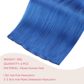 Wennalife Blue Clip-in Hair Extensions packaging