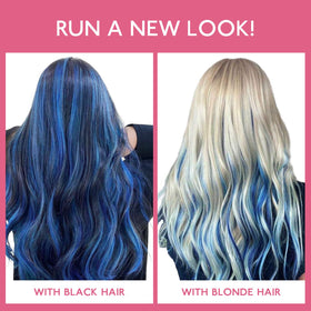 Wennalife Blue Clip-In Hair Extensions showing texture