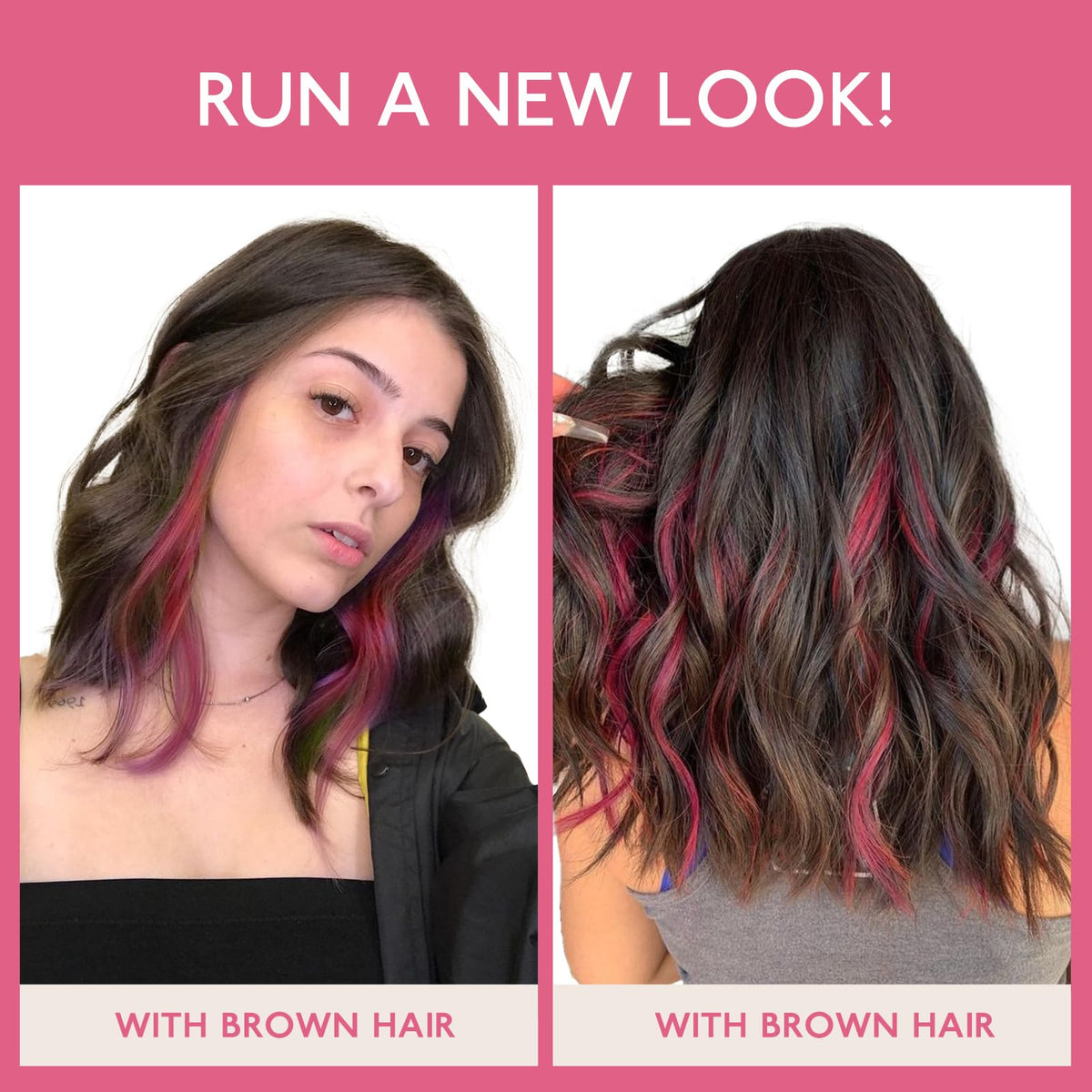 Wennalife Burgundy Red Tape in Extensions on model